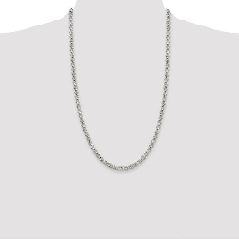 Sterling Silver Rhodium-Plated 26" 5mm Rolo Chain Necklace by Lumare Gioia
