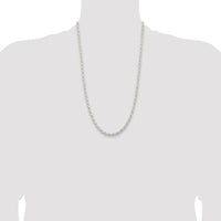 Sterling Silver Rhodium-Plated 26" 5mm Solid Rope Chain Necklace by Lumare Gioia