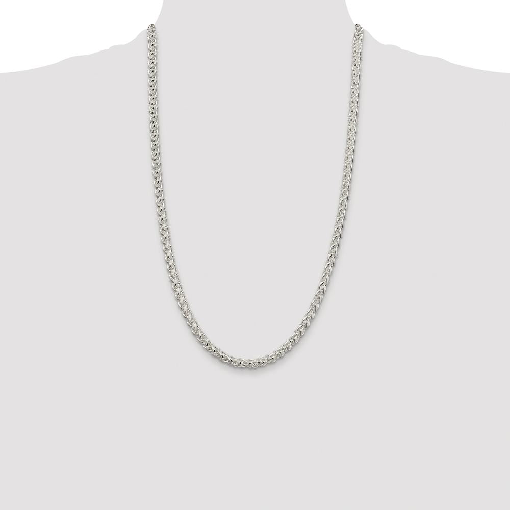 Sterling Silver Rhodium-Plated 26" 5mm Spiga Chain Necklace by Lumare Gioia