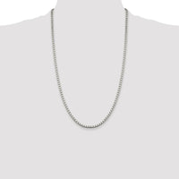 Sterling Silver Rhodium-Plated 26" Box Chain Necklace - 3.25mm Width by Lumare Gioia