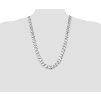 Sterling Silver Rhodium-Plated 26" Curb Chain Necklace - 13mm Width by Lumare Gioia