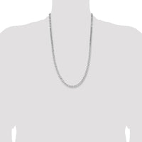 Sterling Silver Rhodium-Plated 26" Curb Chain Necklace - 6mm Width by Lumare Gioia
