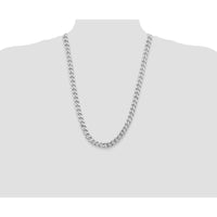 Sterling Silver Rhodium-Plated 26" Curb Chain Necklace - 9.3mm Width by Lumare Gioia