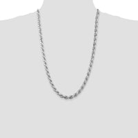 Sterling Silver Rhodium-Plated 26" Diamond-Cut Rope Chain - 7mm Width by Lumare Gioia