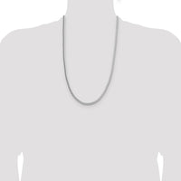 Sterling Silver Rhodium-Plated 26" Diamond-Cut Round Franco Chain - 3.4mm Width by Lumare Gioia