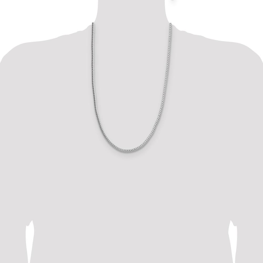 Sterling Silver Rhodium-Plated 26" Diamond-Cut Round Franco Chain - 3.4mm Width by Lumare Gioia
