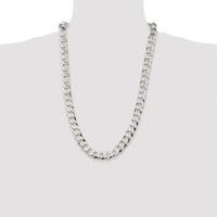 Sterling Silver Rhodium-Plated 26" Flat Curb Chain - 11.75mm Width by Lumare Gioia