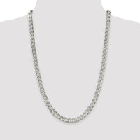 Sterling Silver Rhodium-Plated 26" Pave Curb Chain - 8.3mm Width by Lumare Gioia