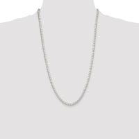Sterling Silver Rhodium-Plated 26" Polished 4mm Box Chain with Lobster Clasp by Lumare Gioia