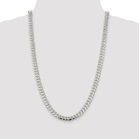 Sterling Silver Rhodium-Plated 26" Polished Curb Chain 7.8mm Width by Lumare Gioia