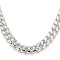 Sterling Silver Rhodium-Plated 26" Polished Domed Curb Chain - 10.7mm Width by Lumare Gioia