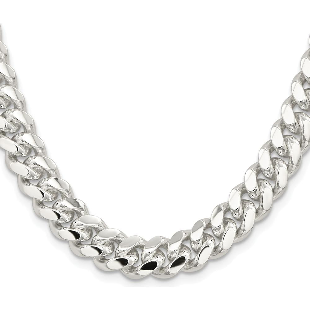 Sterling Silver Rhodium-Plated 26" Polished Domed Curb Chain - 10.7mm Width by Lumare Gioia