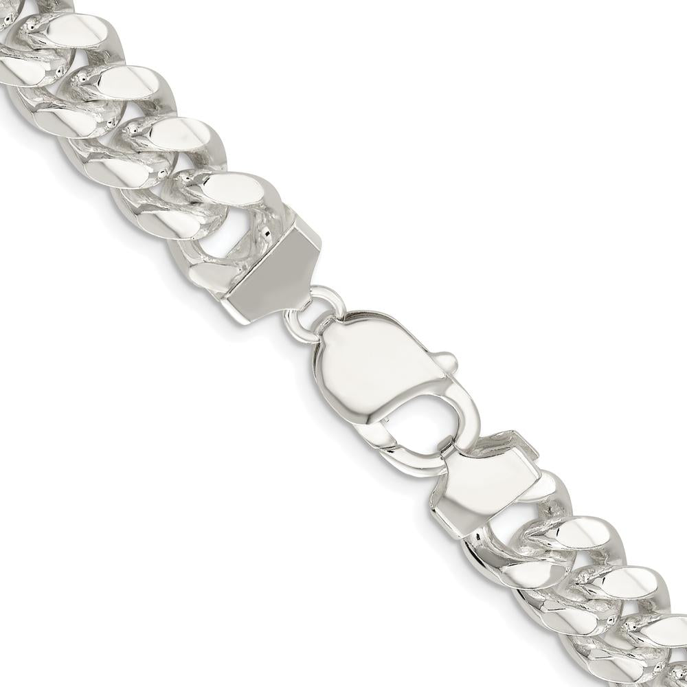 Sterling Silver Rhodium-Plated 26" Polished Domed Curb Chain - 10.7mm Width by Lumare Gioia