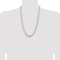 Sterling Silver Rhodium-Plated 26" Polished Domed Curb Chain - 10.7mm Width by Lumare Gioia