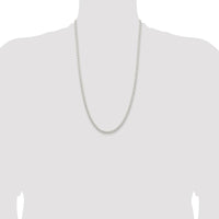 Sterling Silver Rhodium-Plated 26" Spiga Chain Necklace - 3.7mm Width by Lumare Gioia