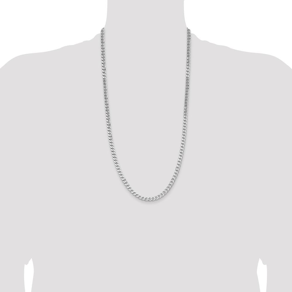 Sterling Silver Rhodium-Plated 28" 5.7mm Curb Chain Necklace by Lumare Gioia