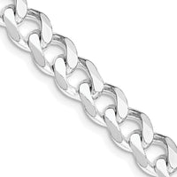 Sterling Silver Rhodium-Plated 28" 7.5mm Curb Chain Necklace by Lumare Gioia