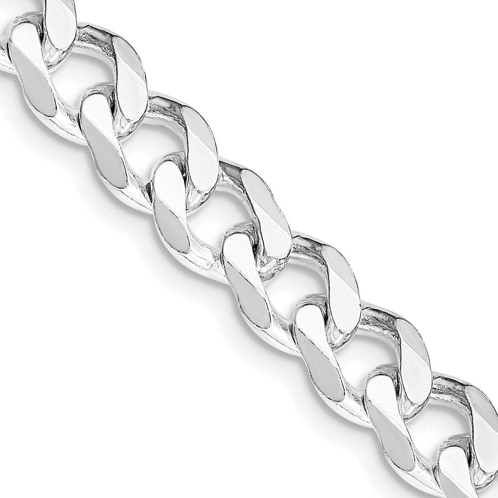 Sterling Silver Rhodium-Plated 28" 7.5mm Curb Chain Necklace by Lumare Gioia