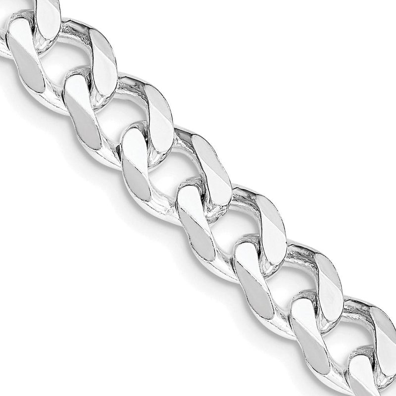 Sterling Silver Rhodium-Plated 28" 7.5mm Curb Chain Necklace by Lumare Gioia