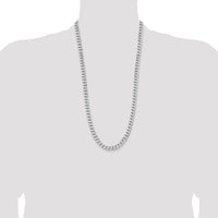 Sterling Silver Rhodium-Plated 28" 7.5mm Curb Chain Necklace by Lumare Gioia