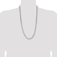 Sterling Silver Rhodium-Plated 28" Curb Chain Necklace - 8.3mm Width by Lumare Gioia