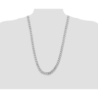 Sterling Silver Rhodium-Plated 28" Curb Chain Necklace - 9mm Width by Lumare Gioia