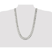 Sterling Silver Rhodium-Plated 28" Curb Chain Necklace with 14.5mm Links by Lumare Gioia