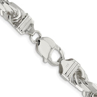 Sterling Silver Rhodium-Plated 28" Diamond-Cut Rope Chain - 9mm Width by Lumare Gioia