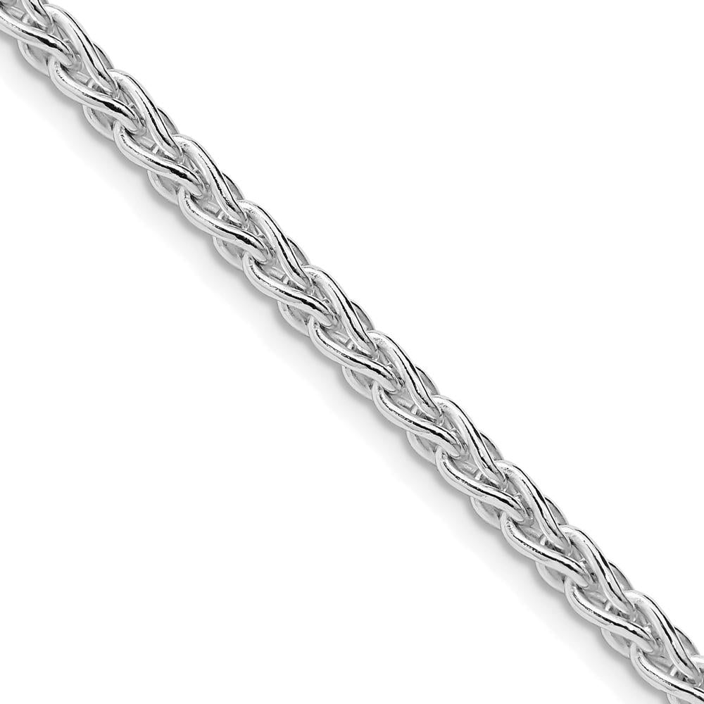Sterling Silver Rhodium-Plated 28" Spiga Chain - 3.7mm Width by Lumare Gioia