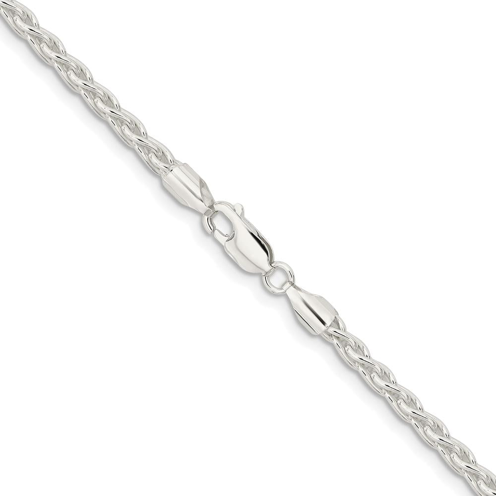 Sterling Silver Rhodium-Plated 28" Spiga Chain - 3.7mm Width by Lumare Gioia
