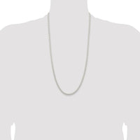 Sterling Silver Rhodium-Plated 28" Spiga Chain - 3.7mm Width by Lumare Gioia