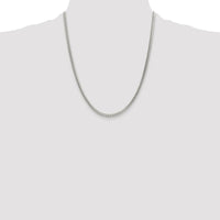 Sterling Silver Rhodium-Plated 3.1mm Diamond-Cut Square Franco Chain - 22 Inch by Lumare Gioia
