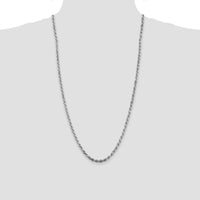 Sterling Silver Rhodium-Plated 3.75mm Diamond-Cut Rope Chain Necklace - 28 inches by Lumare Gioia