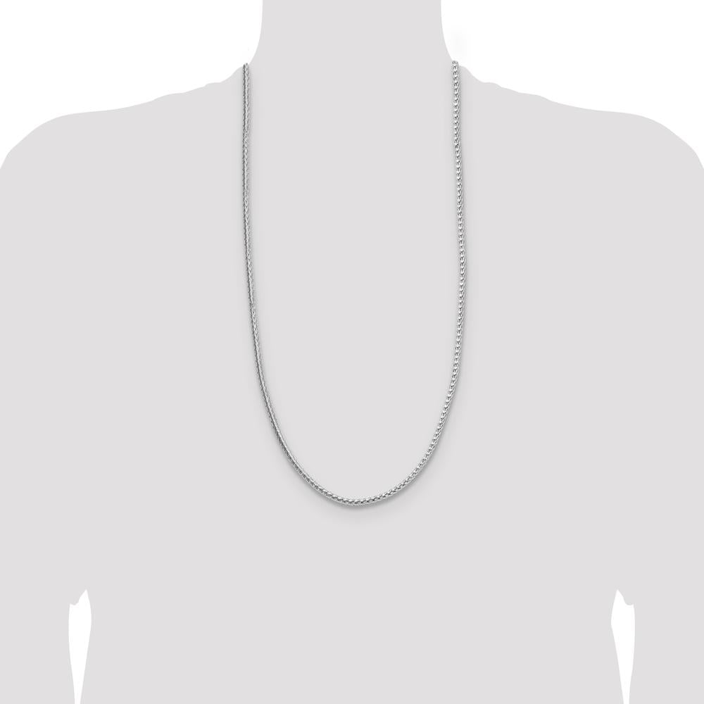 Sterling Silver Rhodium-Plated 30" 3.8mm Diamond-Cut Franco Chain by Lumare Gioia