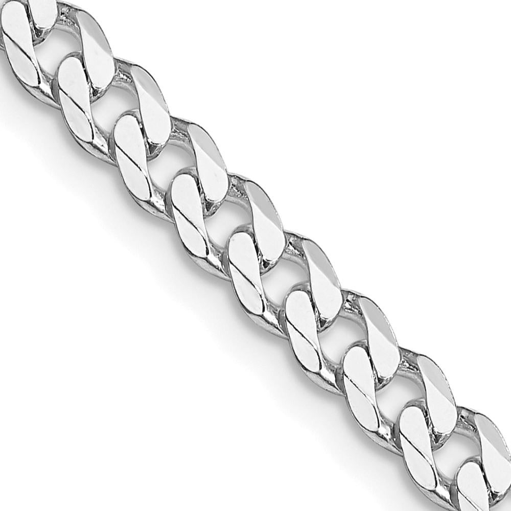 Sterling Silver Rhodium-Plated 30" 4.5mm Curb Chain with Lobster Clasp by Lumare Gioia