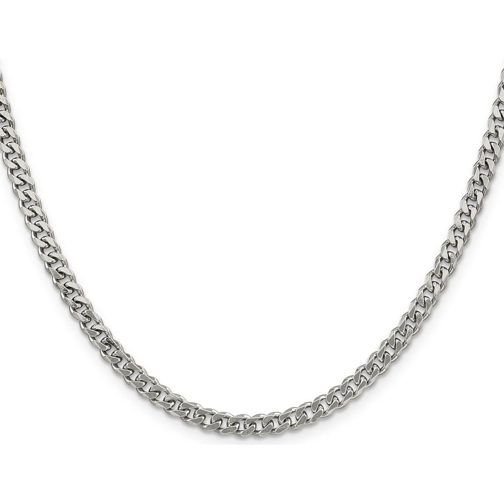 Sterling Silver Rhodium-Plated 30" 4.5mm Curb Chain with Lobster Clasp by Lumare Gioia