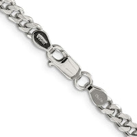Sterling Silver Rhodium-Plated 30" 4.5mm Curb Chain with Lobster Clasp by Lumare Gioia