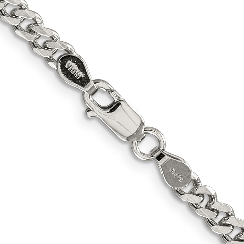 Sterling Silver Rhodium-Plated 30" 4.5mm Curb Chain with Lobster Clasp by Lumare Gioia