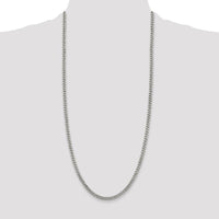 Sterling Silver Rhodium-Plated 30" 4.5mm Curb Chain with Lobster Clasp by Lumare Gioia