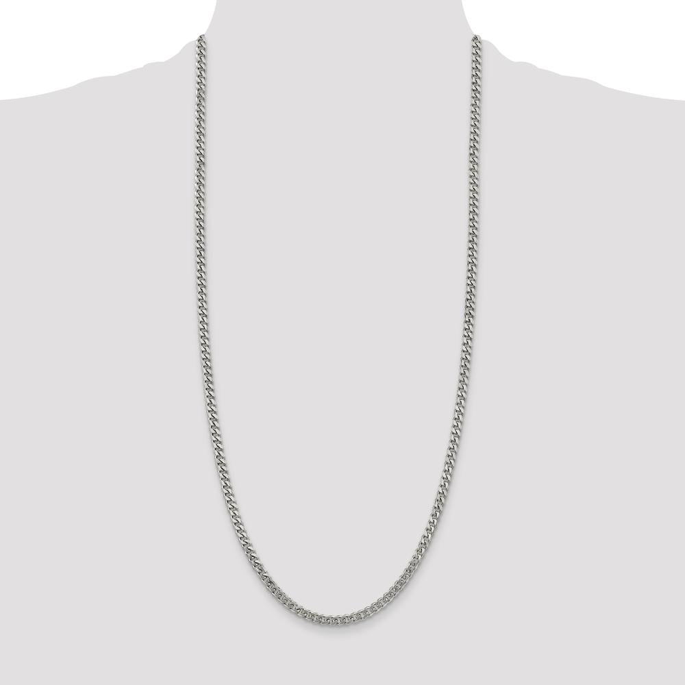 Sterling Silver Rhodium-Plated 30" 4.5mm Curb Chain with Lobster Clasp by Lumare Gioia