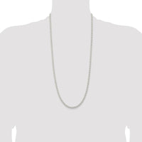 Sterling Silver Rhodium-Plated 30" 4.5mm Solid Rope Chain Necklace by Lumare Gioia
