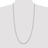 Sterling Silver Rhodium-Plated 30" 4mm Diamond-Cut Rolo Chain Necklace by Lumare Gioia