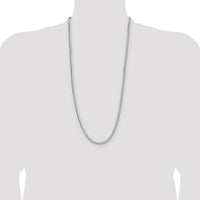 Sterling Silver Rhodium-Plated 30" 4mm Diamond-Cut Square Franco Chain by Lumare Gioia