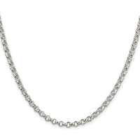 Sterling Silver Rhodium-Plated 30" 4mm Rolo Chain with Lobster Clasp by Lumare Gioia