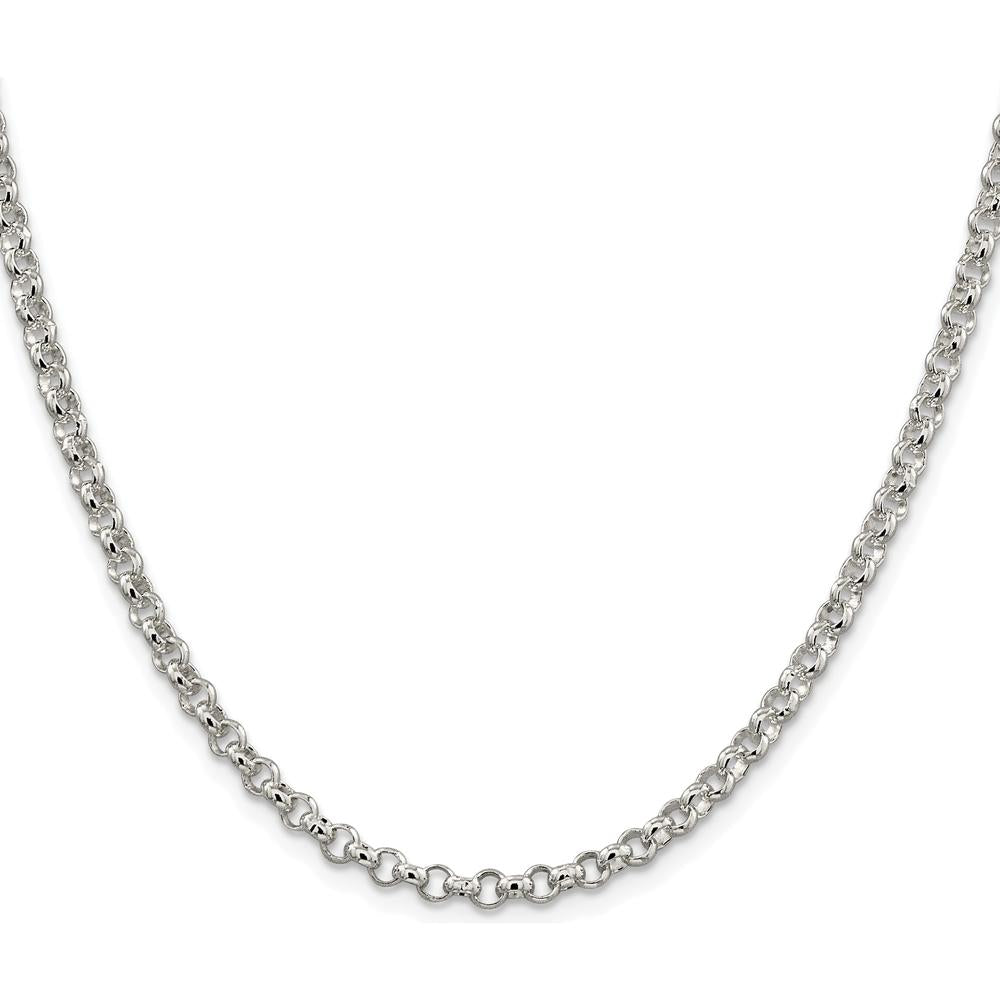 Sterling Silver Rhodium-Plated 30" 4mm Rolo Chain with Lobster Clasp by Lumare Gioia