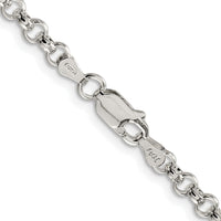Sterling Silver Rhodium-Plated 30" 4mm Rolo Chain with Lobster Clasp by Lumare Gioia