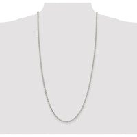 Sterling Silver Rhodium-Plated 30" 4mm Rolo Chain with Lobster Clasp by Lumare Gioia