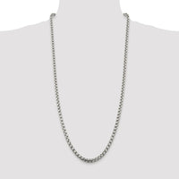 Sterling Silver Rhodium-Plated 30" 5.2mm Box Chain with Lobster Clasp by Lumare Gioia