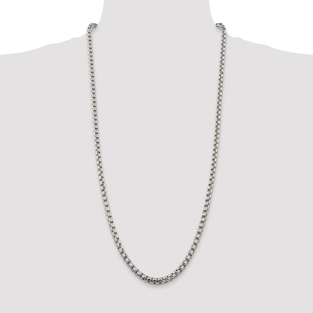 Sterling Silver Rhodium-Plated 30" 5.2mm Box Chain with Lobster Clasp by Lumare Gioia