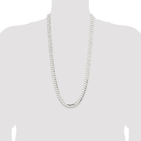 Sterling Silver Rhodium-Plated 30" 9.75mm Concave Beveled Curb Chain by Lumare Gioia
